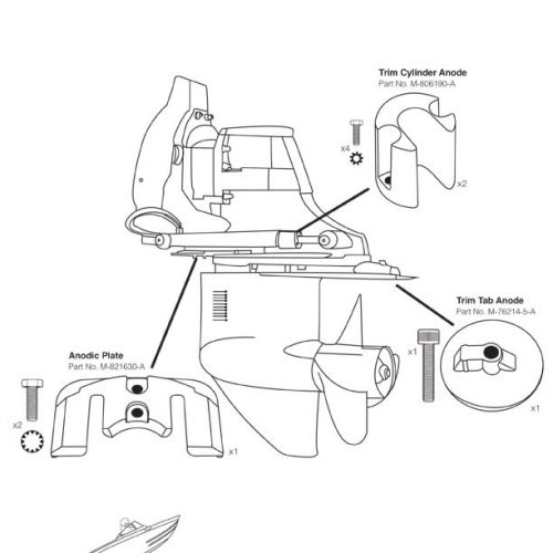 Recmar MerCruiser Aluminium Anode Kit For Bravo 2 & 3 Outdrives - Corrosion Protection