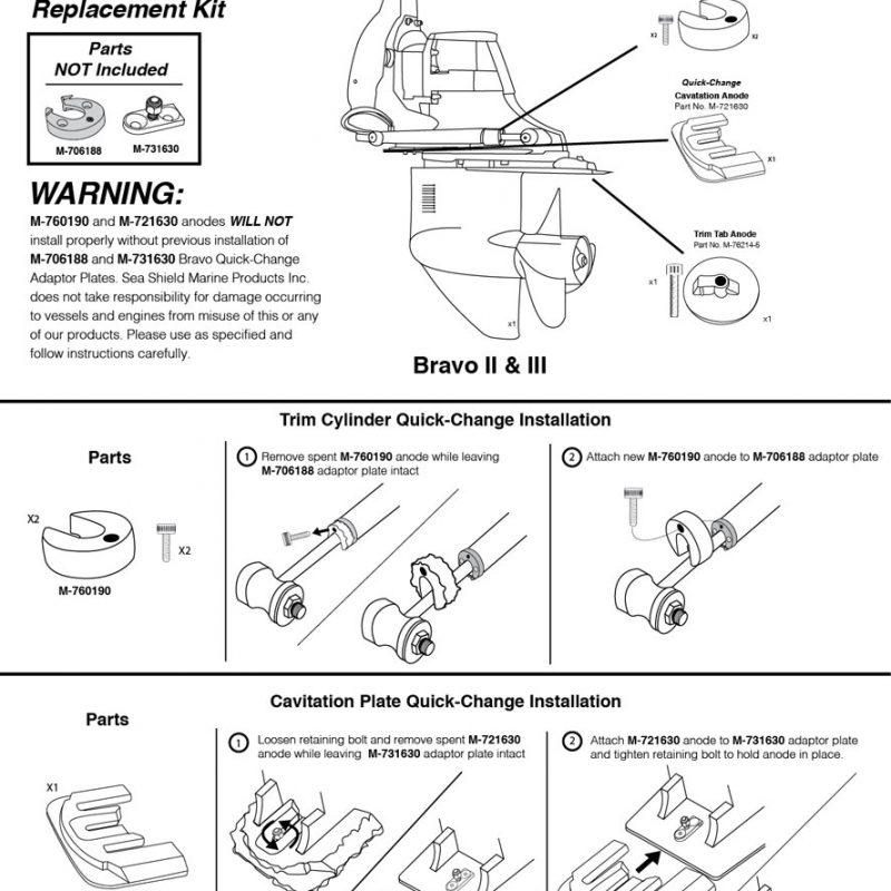 MerCruiser Bravo 2 & 3 Quick-Change Replacement Anode Kit 1989-Present ...