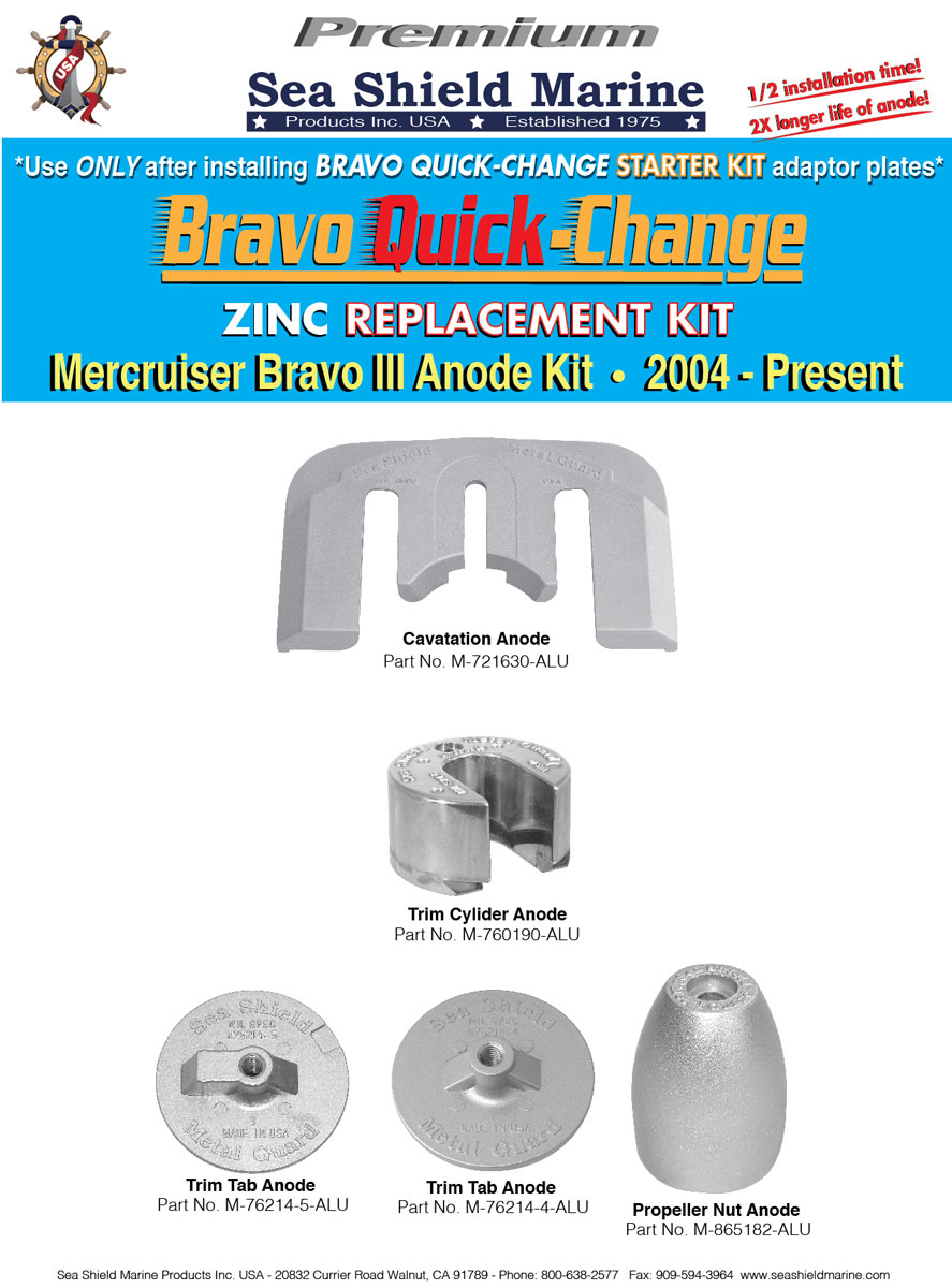 Mercuiser Bravo 2 & 3 Quick-Change Replacement Kit