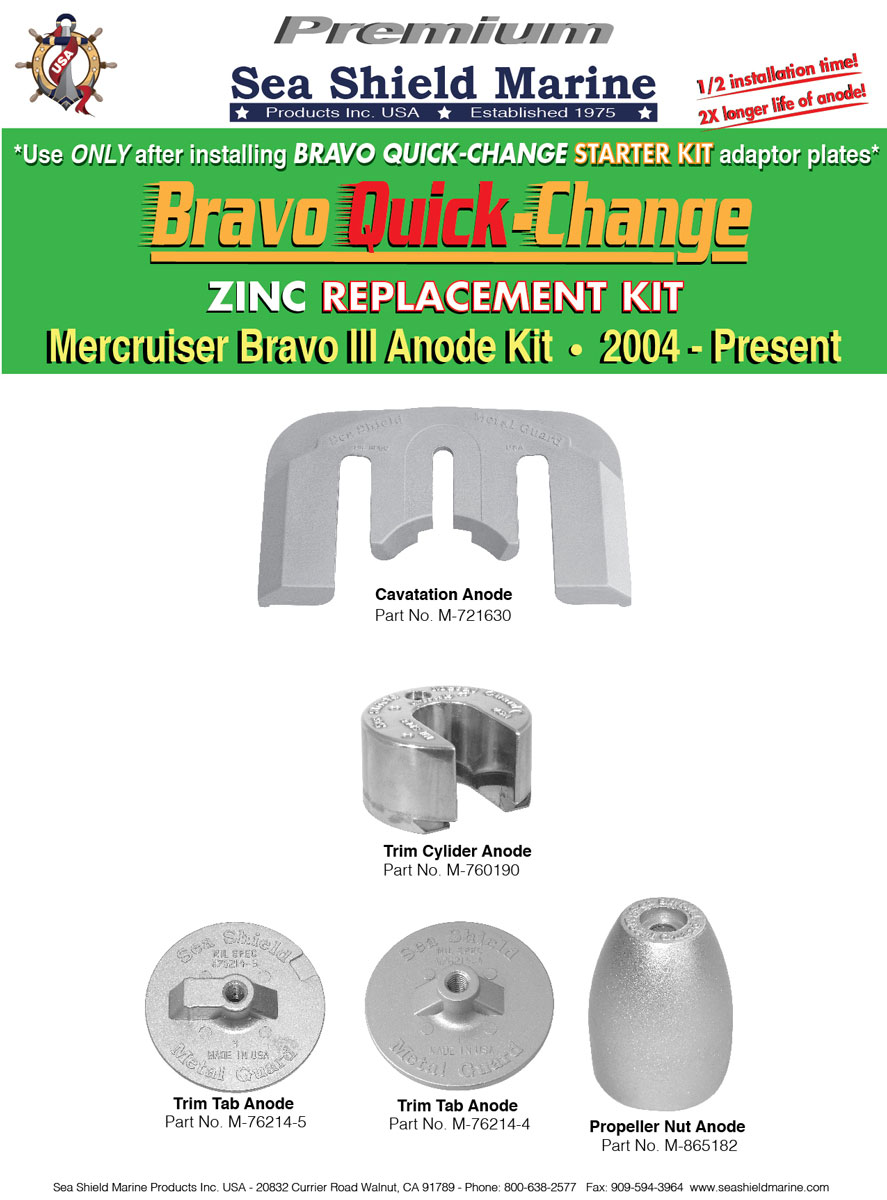 Mercuiser Bravo 3 Quick-Change Replacement Kit